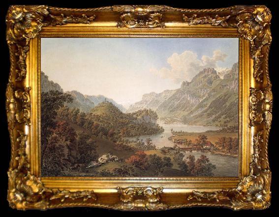 framed  Gabriel Lory Pere Gone out of THE Aar of the Lake of Brienz, ta009-2